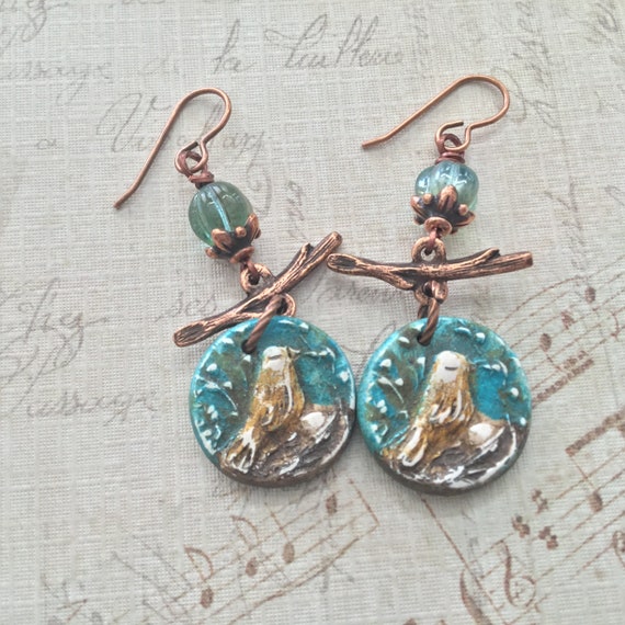 Humblebeads Earrings Woodland Bird Earrings Etsy