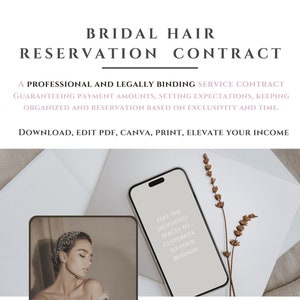 Luxury Bridal Hair and Makeup Contract Template | Legally Binding | Wedding Beauty Service Agreement | Instant download pdf
