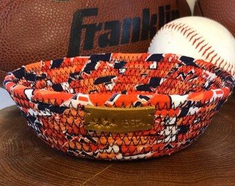 Birthday Gift University of Michigan Wolverine colors,U of M gift for sports fan Pocket Dump Bowl Handmade unique gift Key Basket