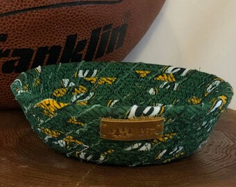 Birthday Gift University of Michigan Wolverine colors,U of M gift for sports fan Pocket Dump Bowl Handmade unique gift Key Basket