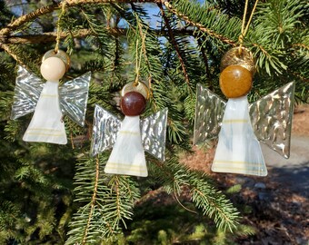 Angel Ornament, Fused Glass, Handmade, Unique, Handcrafted, Glass, Sun Catcher,