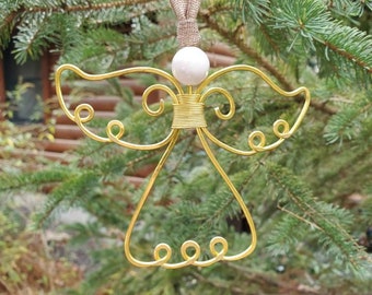 Angel Ornament, Hammered Wire, Christmas Ornament, Christmas Decoration, Unique Gift, Handmade, Remembrance,