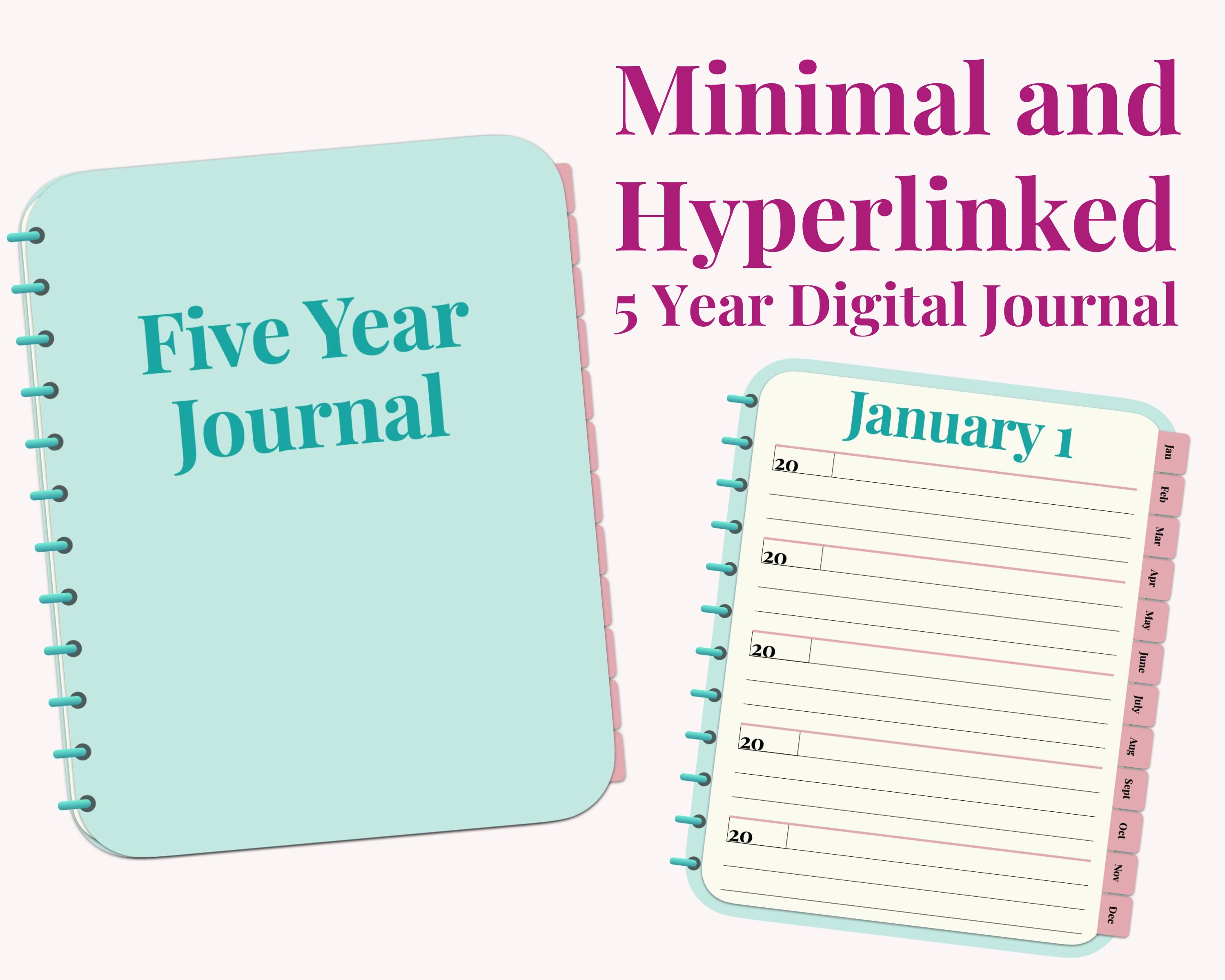 Digital 5 Year Journal Minimal Goodnotes Diary Etsy