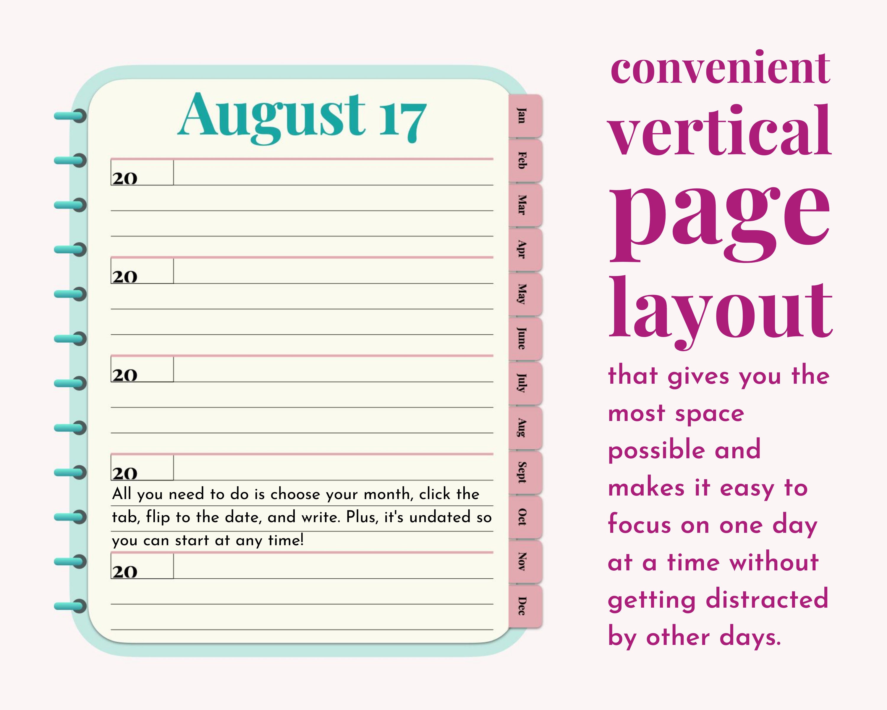 Digital 5 Year Journal Minimal Goodnotes Diary Etsy