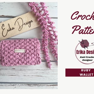 crochet wallet pattern, crochet pouch pattern, Ruby wallet, crochet pattern for beginners, crochet bag pattern, crochet card holder pattern