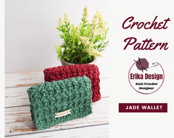 crochet wallet pattern, crochet pouch pattern, Jade wallet, crochet pattern for beginners, crochet bag pattern, crochet card holder pattern