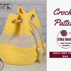 Gold and Cream crochet bag, crochet bag pattern, pattern for advanced beginners, crochet handbag, crochet purse pattern, pdf download