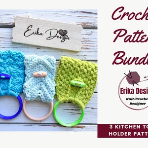 crochet pattern, crochet towel holder pattern, woven wallet, crochet towel topper pattern, crochet kitchen holder pattern, towel holder ring