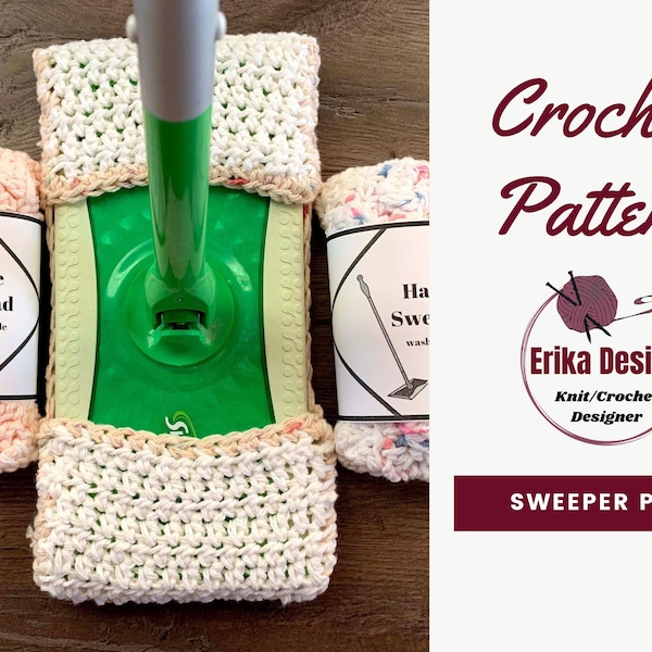 Sweeper pad CROCHET Pattern, pdf download, reusable, washable, cotton, moping pad pattern, swiffer wet jet pad