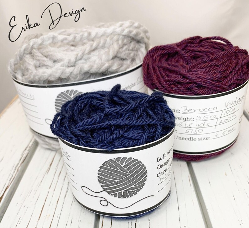 yarn label pdf download printable label digital label yarn etsy