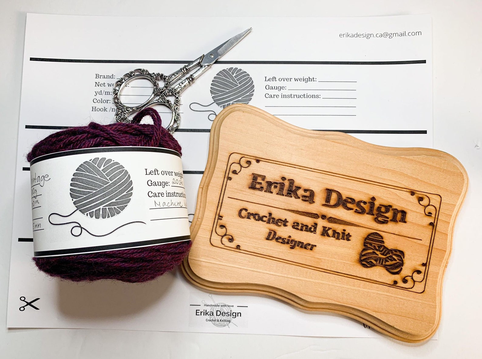 Yarn Label Pdf Download Printable Label Digital Label Yarn Etsy