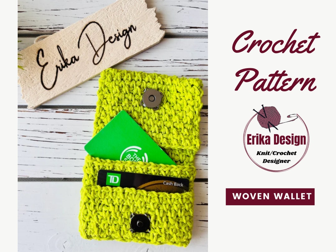 Crochet Wallet Pattern, Crochet Pouch Pattern, Woven Wallet, Crochet