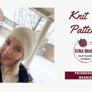 Friendship Beanie, KNITTING PATTERN, knit beanie pattern, knitting hat pattern, knitted hat pattern for women, hat pattern