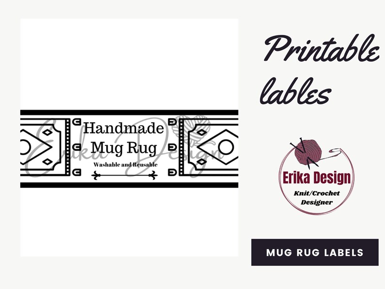 Printable Labels Mug Rug Labels Crochet Labels Cup Rug - Etsy