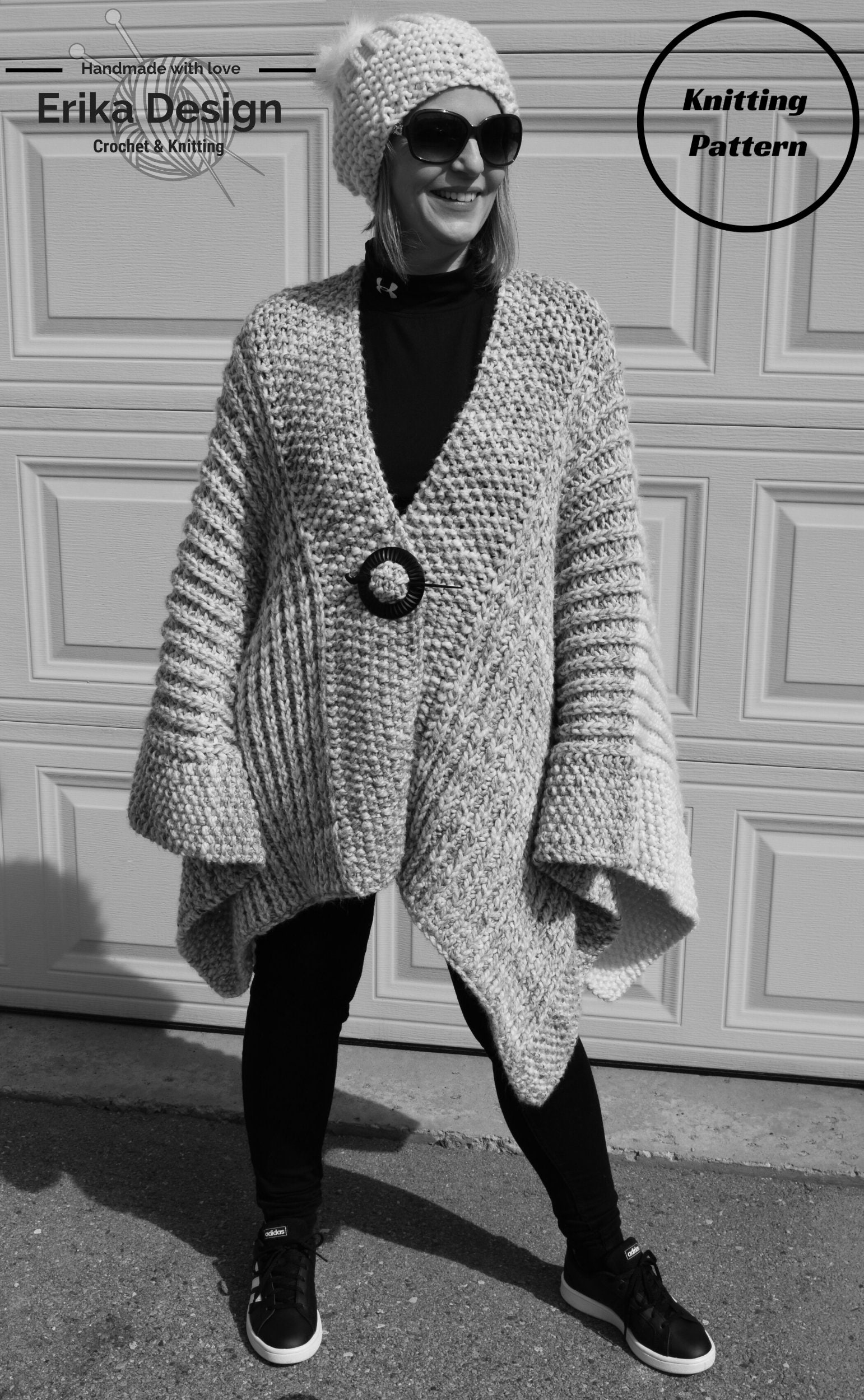 Fisherman Poncho Blanket Poncho Knitting Pattern Brioche Etsy UK