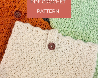 Crochet Kindle Pouch Pattern / Kindle Book and E-Reader Cover with Button