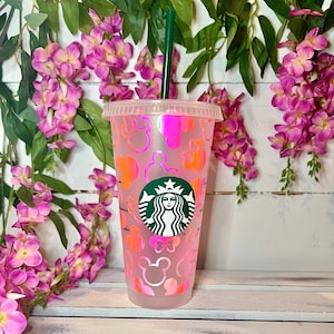 Disney Starbucks cold cup•Disney cold cup•Disney tumbler•Disney iced coffee cup•Reusable cup•Custom Tumbler•24 oz Starbucks