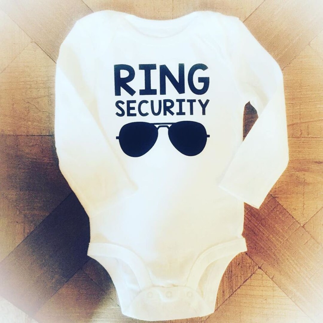 Ring Security Wedding Party Print - Baby Onesie Bodysuit - Long Sleeve ...