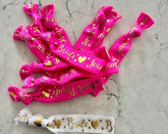 Bride tribe hair tie | Bridal hair tie | Team Bride Hair Ties | Bachelorette gift | Bachelorette items |Bridesmaid proposal item
