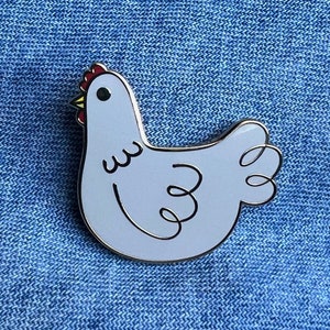 White Chicken Enamel Pin