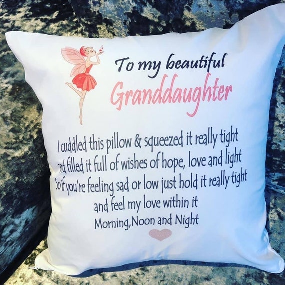 Granddaughter personalised cushion special gift comfort love positive