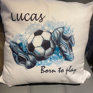 Football boys cushion personalised soccer gift kids bedroom pillow lads