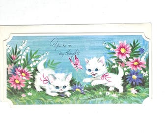 Kitschy Kittens Wall Plaque You’re In My Thoughts Cat Greeting Card