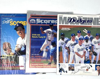 Los Angeles Dodgers Scorebook Magazine Lot 1985 1987 1988 Vintage MLB Programs