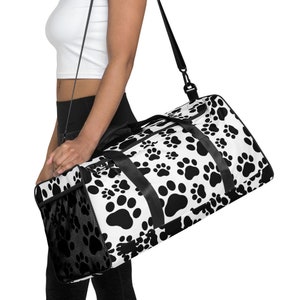 Dog print duffle bag sales