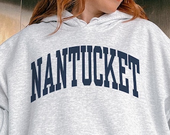 Nantucket Hoodie, Massachusetts Souvenir Vacation Trip Gift Summer Beach Island Nantucket Sweatshirt, New England Vacay Nantucket Crewneck