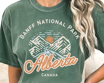 Banff National Park Shirt, Comfort Colors Banff Sweatshirt Alberta Tshirt Canada Trip Souvenir Vacation Gift, Banff Canadian Rockies Shirt