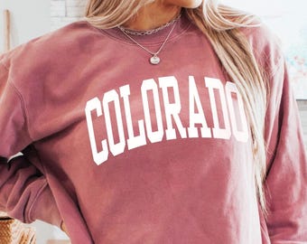 Colorado Sweatshirt, Komfort Farben Colorado Shirt, Colorado Rundhalsausschnitt, Sport Studenten Geschenk Colorado T-Shirt, Colorado Urlaub Souvenir Geschenk