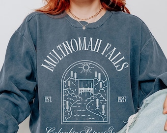 Multnomah Falls Sweatshirt, Comfort Colors Columbia River Gorge Shirt Washington Oregon Vacation Trip Souvenir Gift, National Park Crewneck