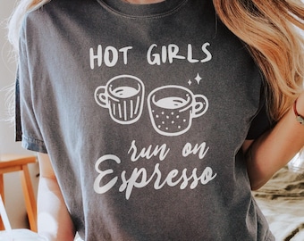 Espresso Baby T-Shirt, Komfortfarben Kaffee Crop T-Shirt Espresso Shirt Coffee Club Shirt, trendiges ästhetisches Barista Crop Shirt Latte Summer Boxy Tee