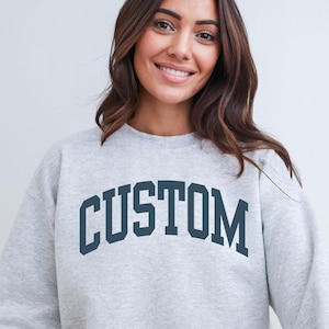 Custom Sweatshirt, Personalized Gifts, University Sweatshirt, Unisex Sweatshirt, Custom Text, Vintage Sweatshirt, College Letters Sweatshirt