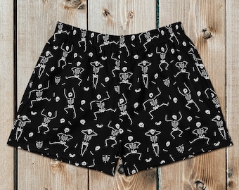 Skeleton Shorts for Women, Womens Halloween Costume Halloween Outfit Goth Shorts Lounge Spooky Shorts, Horror Shorts 3XL Skull Gothic Shorts