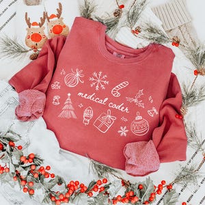 Christmas Medical Coder Sweatshirt, Comfort Colors Holiday Coder Girl Women In Science Shirt, Medical Biller CPC ICD Medical Coding Sweater