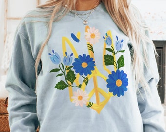 Ukraine Tryzub Shirt Ukrainian T-Shirt, Comfort Colors Ukraine Sweatshirt Proud Ukrainian Souvenir Gift, Stand With Ukraine Support Ukraine