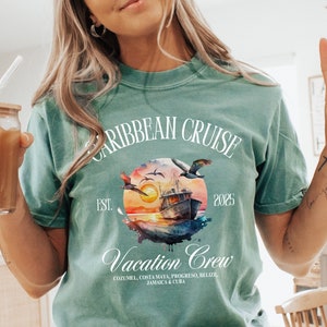 Custom Caribbean Cruise Shirt, Comfort Colors® Sweatshirt, Custom Cruise Shirts, Family Vacation Trip 2024, Personalized Group Cruise Shirts