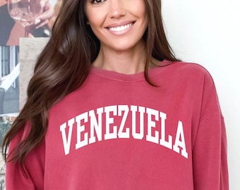 Venezuela Sweatshirt, Comfort Colors Venezuela Shirt Venezuelan Sweater South America Shirt, Sports Venezuela Vacation Trip Souvenir Gift