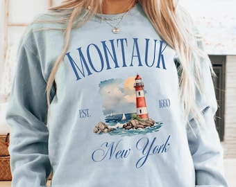 Montauk Sweatshirt, Comfort Colors Montauk Shirt Montauk Crewneck New York Vacation Trip Souvenir Gift, Montauk NY Tshirt Montauk Sweater
