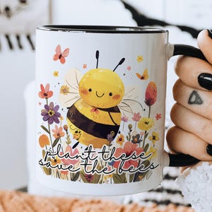 Plant These Save The Bees Mug, Floral Coffee Mug, Botanical Coffee Mug, Beekeeper Gift, Bee Lover Beekeeping Mug, Nature Lover Gift for Her