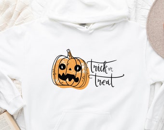 Trick or treat hoodie for women as Halloween hoodie or plus size hoodie, Vintage Halloween sweater as pumpkin hoodie or halloween crewneck