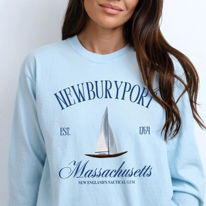 Newburyport Sweatshirt, Comfort Colors Newburyport Shirt, Massachusetts Souvenir Vacation Trip Gift, Newburyport MA Massachusetts Crewneck
