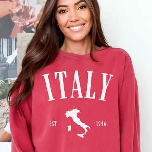 Italy Sweatshirt, Comfort Colors Italy Shirt, Italy Vacation Trip Souvenir Gift, Italy Crewneck, Portofino Tshirt Amalfi Coast Italy Sweater
