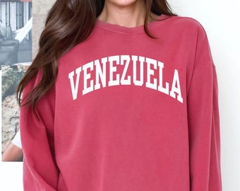 Venezuela Sweatshirt, Comfort Colors Venezuela Shirt Venezuelan Sweater South America Shirt, Sports Venezuela Vacation Trip Souvenir Gift