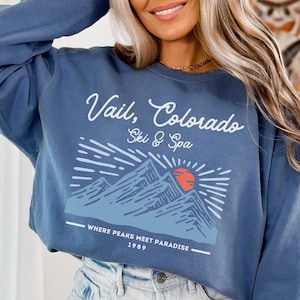 Vail Colorado Shirt, Comfort Colors Vail Sweatshirt, Colorado Mountains Vacation Trip Souvenir Gift, Ski Colorado Tshirt, Colorado Crewneck