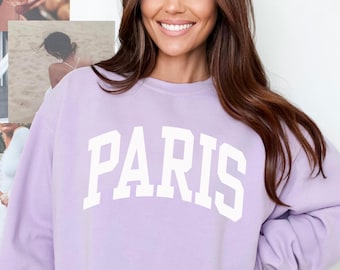 Paris Sweatshirt, Comfort Colors Paris Shirt France Sweatshirt France Trip Vacation Souvenir Gift, Paris Sweater Paris Crewneck Paris Tshirt