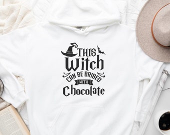 Halloween witch hoodie for women Halloween outfit, Dark academia hoodie Halloween party costume, Witchy hoodie sweater chocolate lover gift
