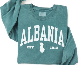 Comfort Colors Albania Long Sleeve Shirt, Balkan Vacation Trip Souvenir Gift